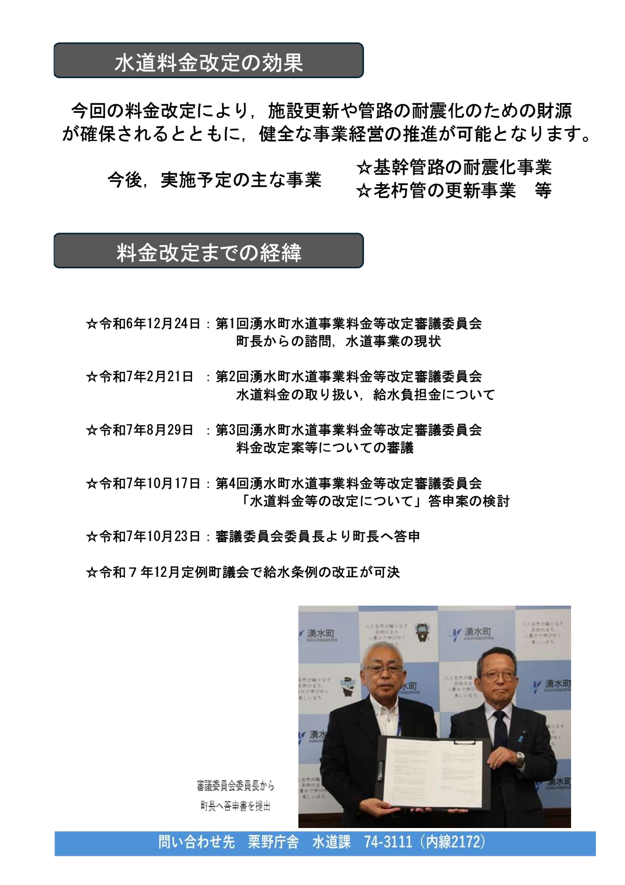 水道料金改定について