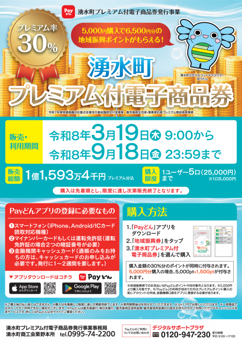 湧水町プレミアム付電子商品券
